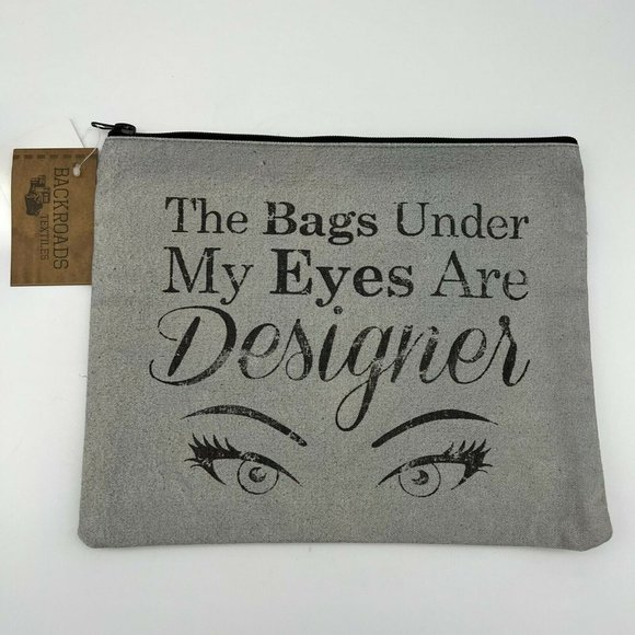 Canvas Makeup Travel Bag Designer Bags Inside Pocket Zip New - Picture 1 of 7